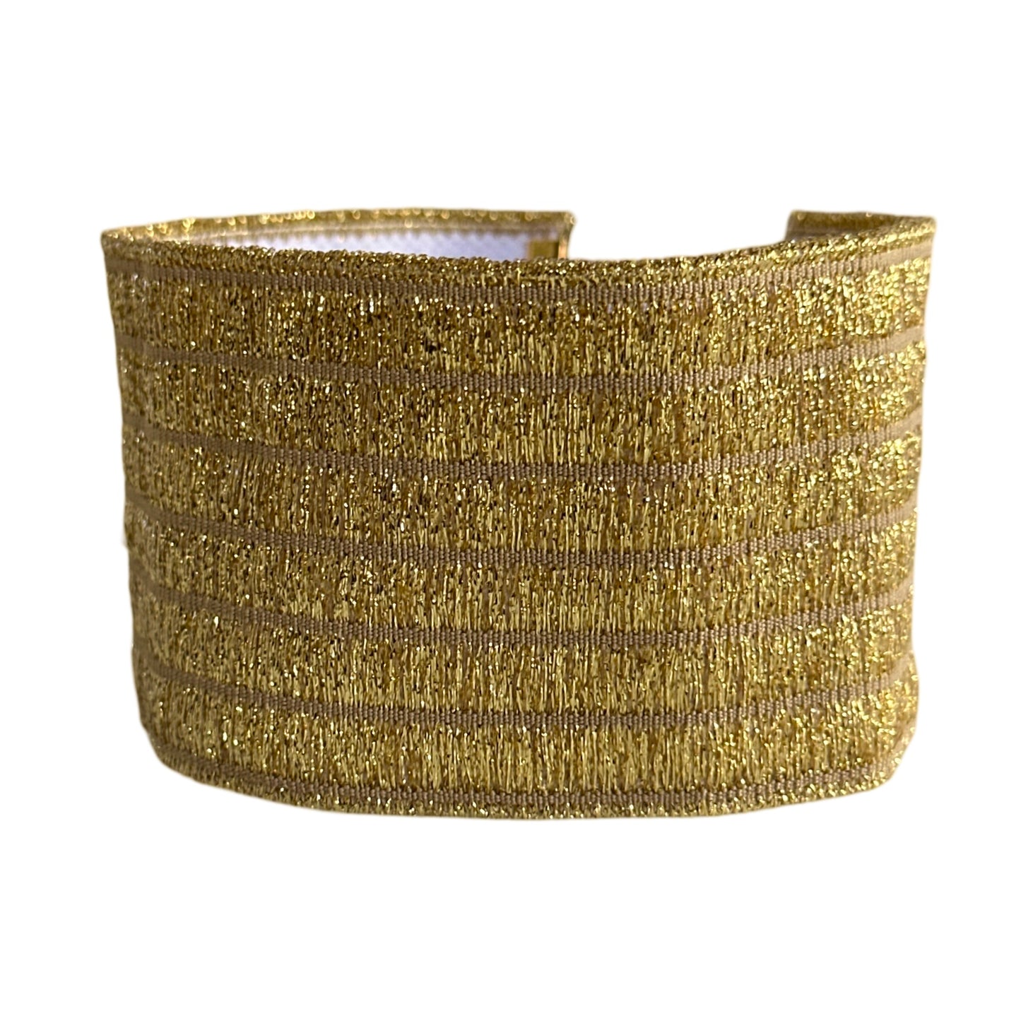 RIBBED SPARKLY GOLD NECK CUFF