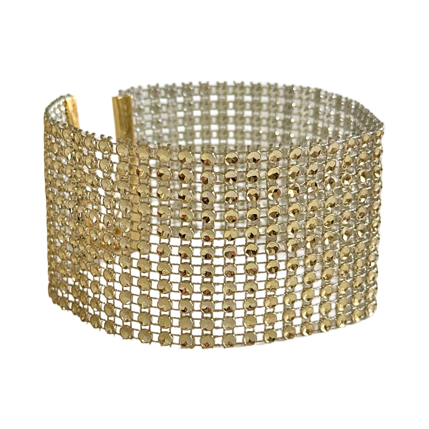 WOVEN SEQUIN GOLD NECK CUFF