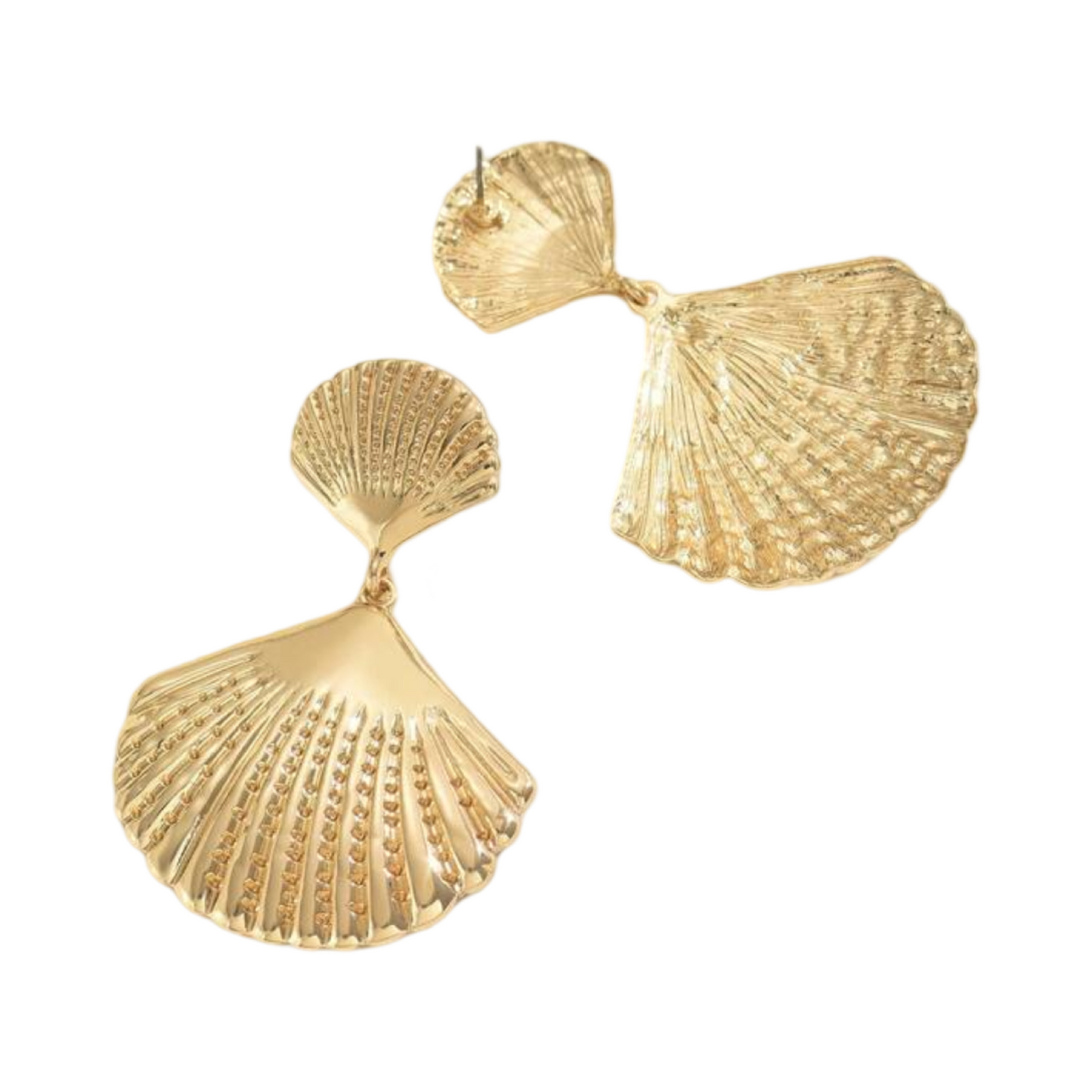 GOLD SEASHELL HOOP EARRING