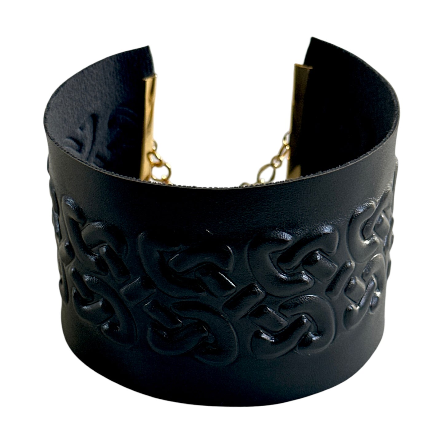 BLACK VEGAN LEATHER NECK CUFF