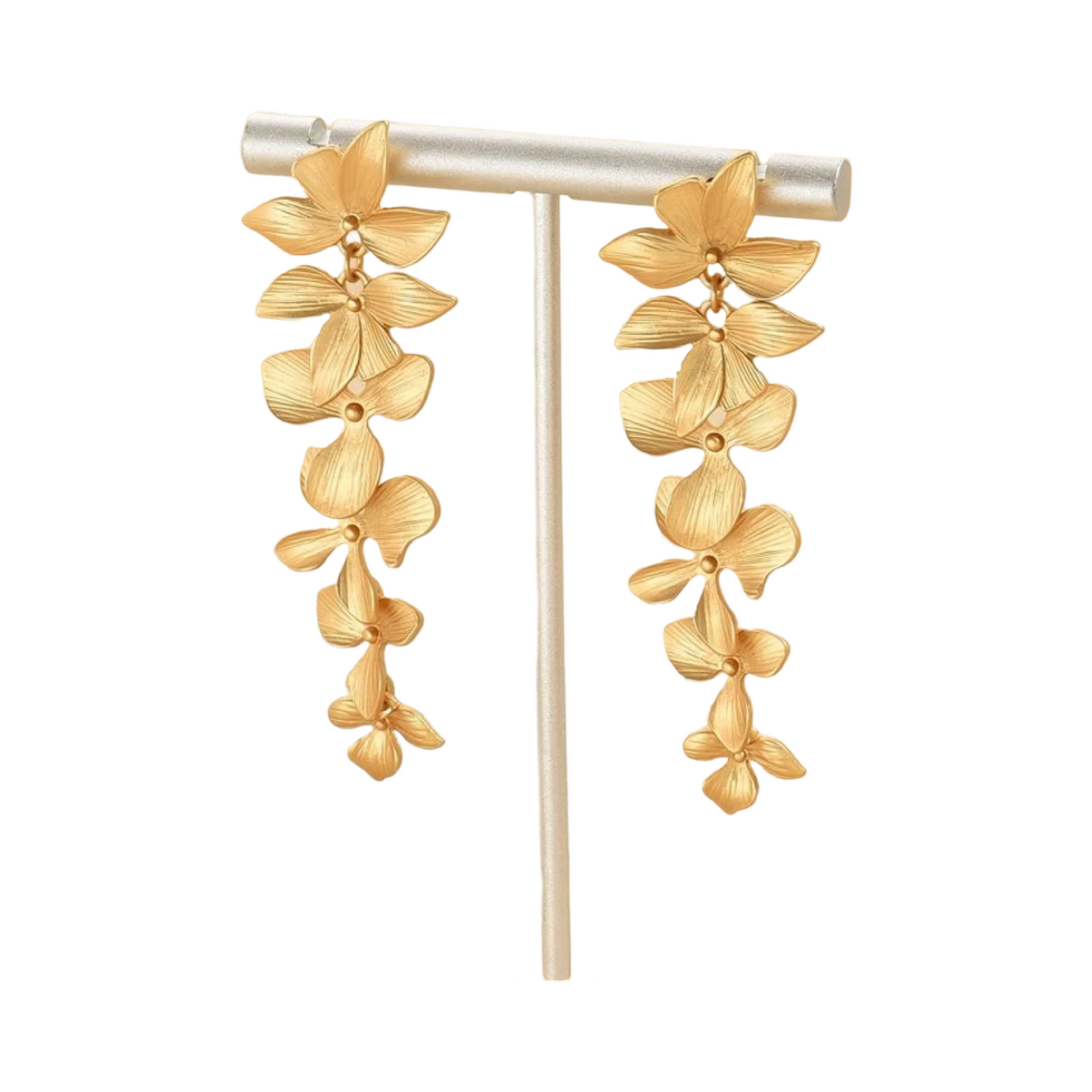 MATTE GOLD DROP FLOWER EARRING