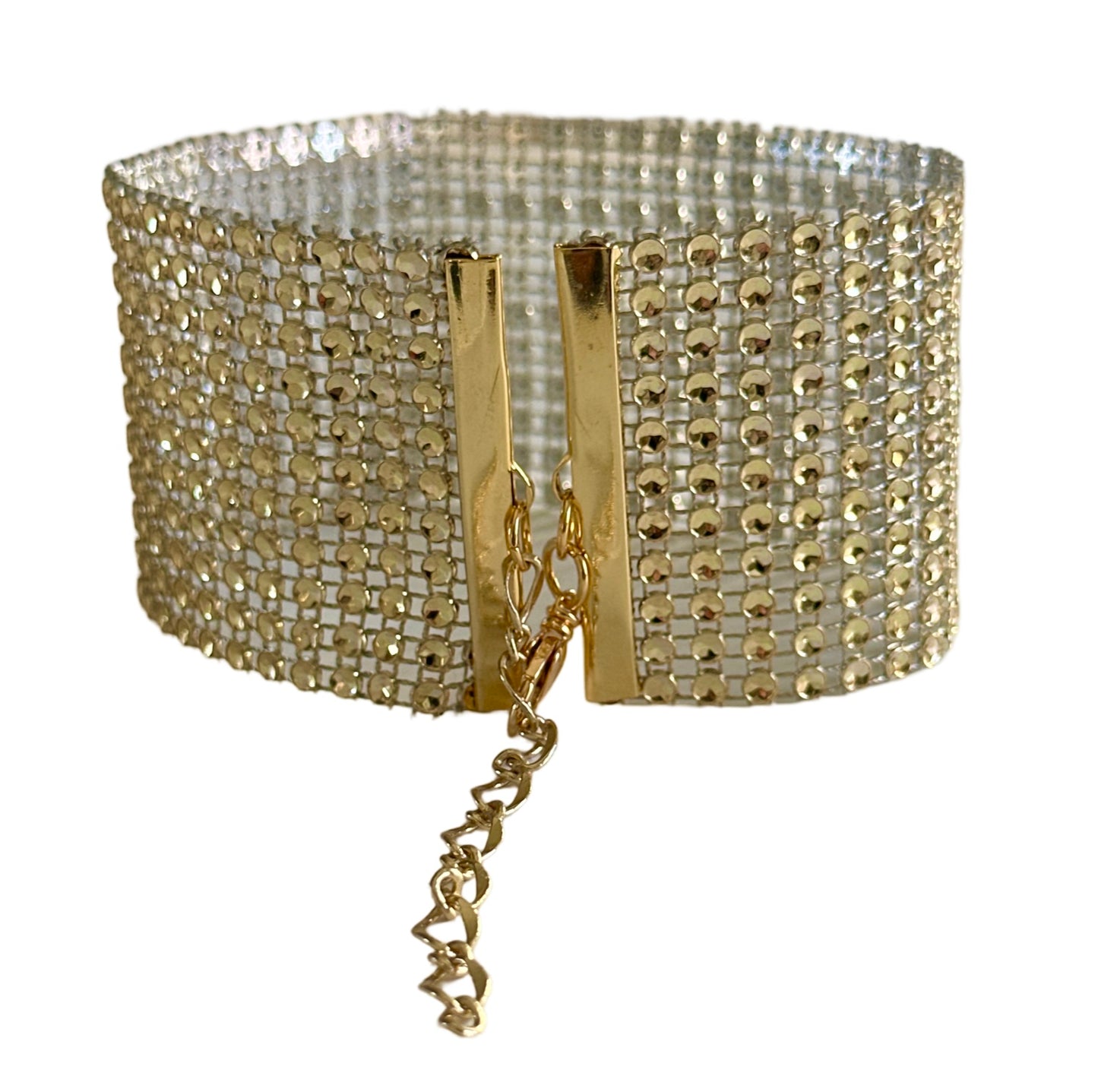 WOVEN SEQUIN GOLD NECK CUFF