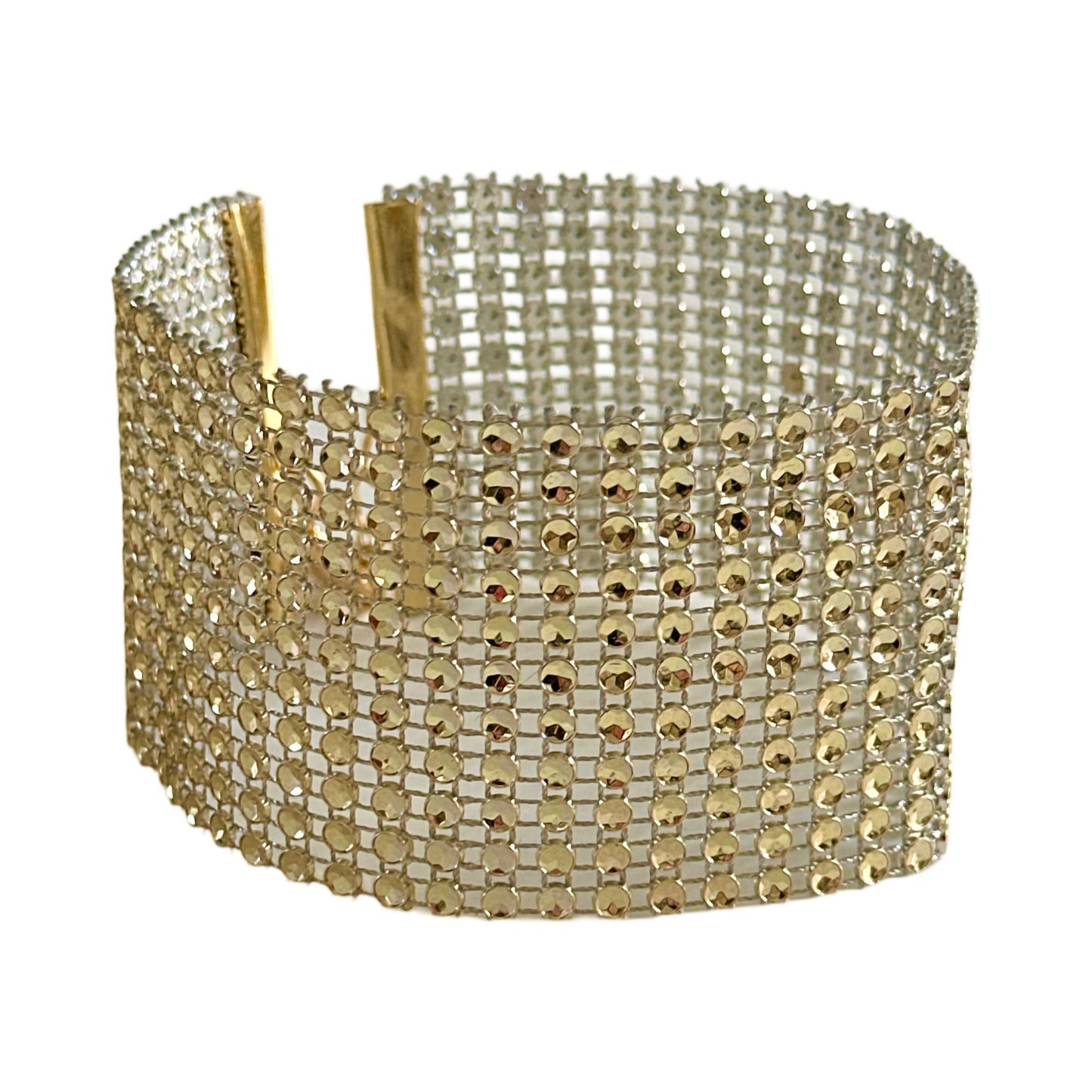 WOVEN SEQUIN GOLD NECK CUFF