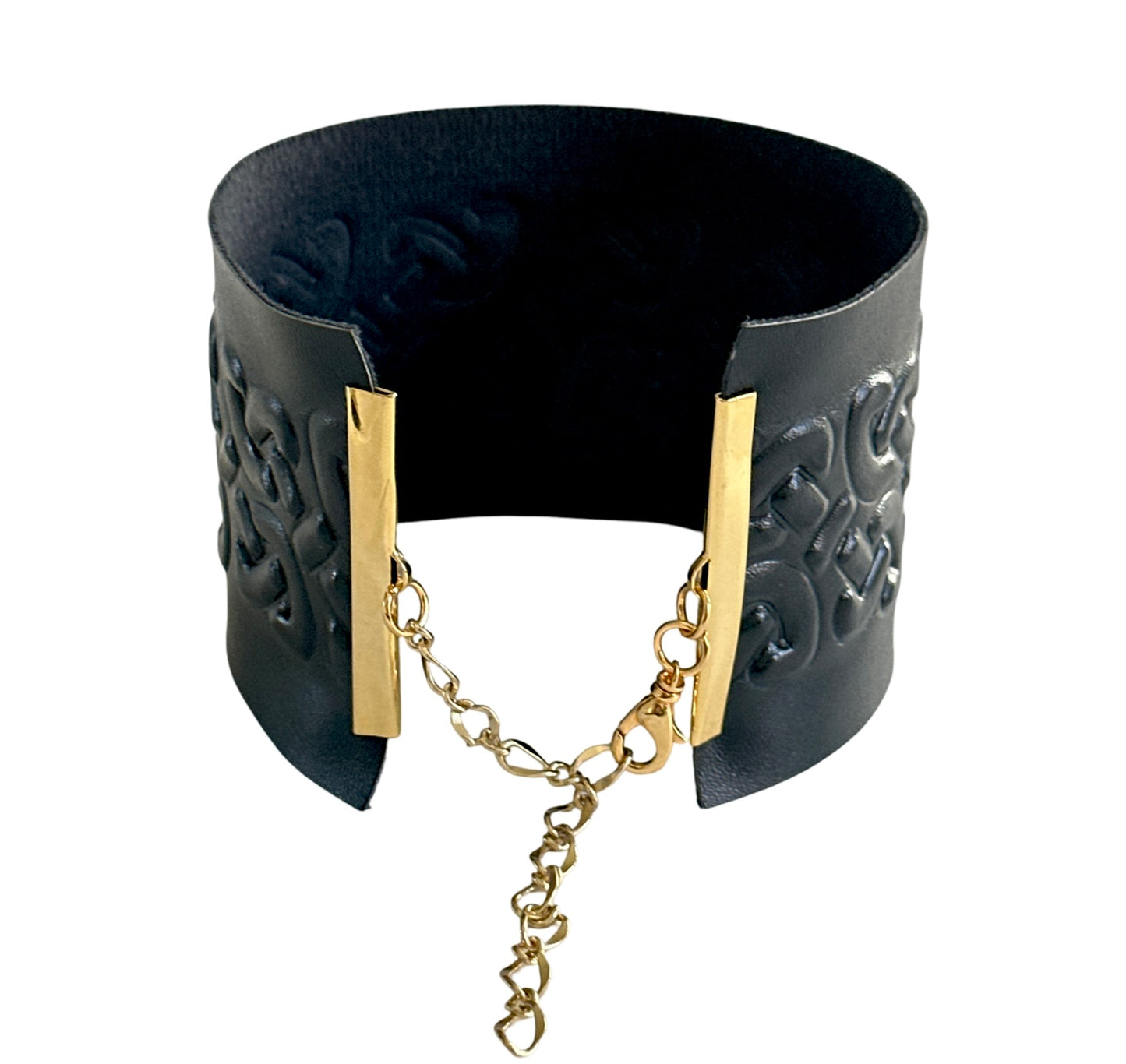 BLACK VEGAN LEATHER NECK CUFF