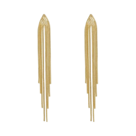 LONG GOLD TASSLE EARRING