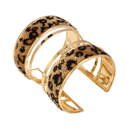 LARGE FAUX FUR CHEETAH CUFF